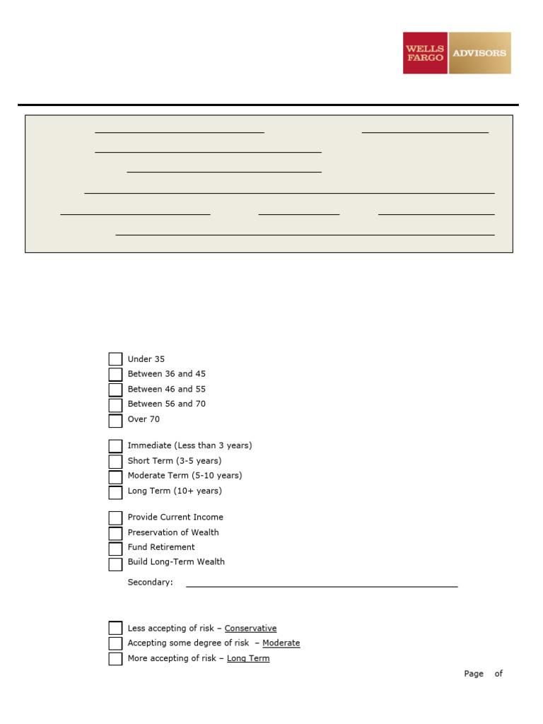 Confidential Client Information Questionnaire 0116 | PDF | Investing ...