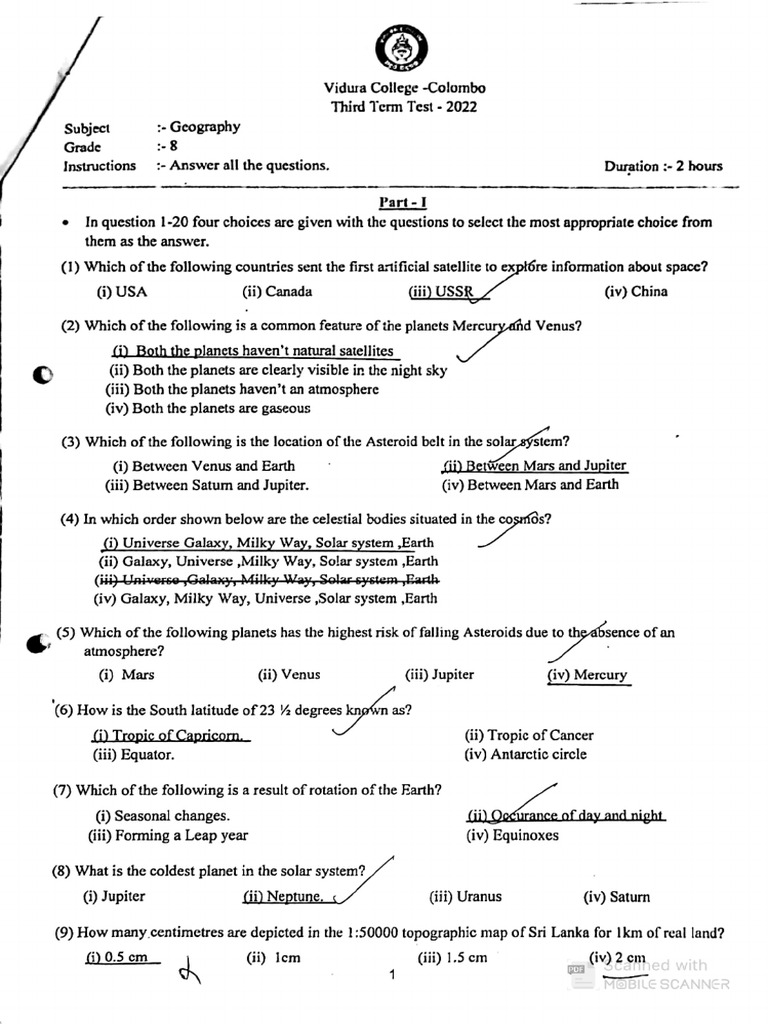 Grade 8 - 2022 - 3TT - Geography | PDF