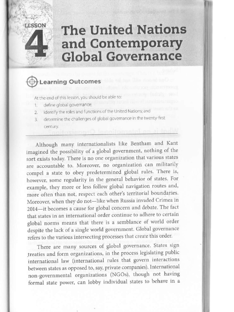 Module 4 - Reference - UN and Global Governance | PDF