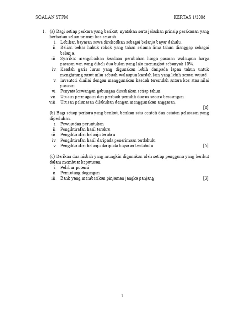 Stpm Akaun 2006 Paper1 Pdf