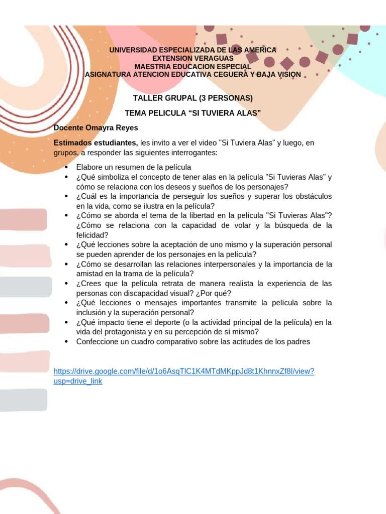 Tallerpelicula Si Tuviera Alas | PDF