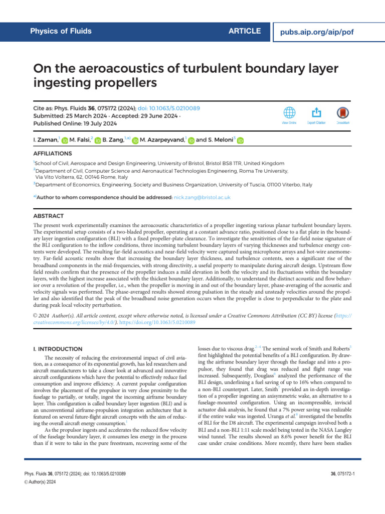 On The Aeroacoustics of Turbulent Boundary Layer I | PDF | Boundary ...