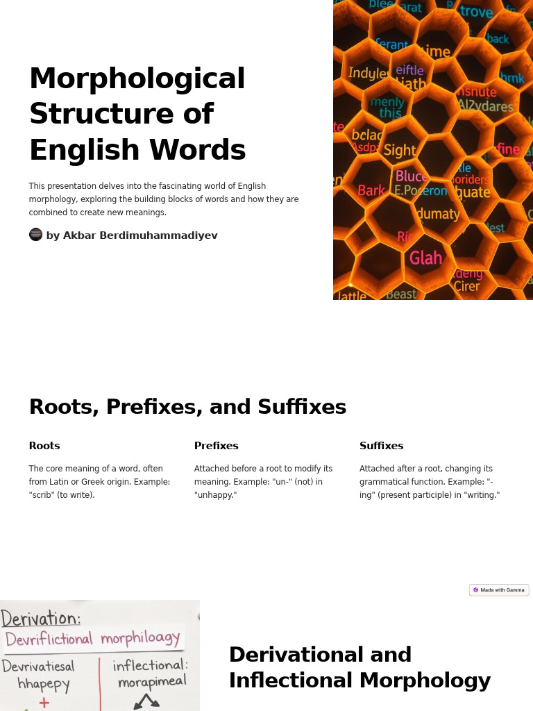 Morphological Structure of English Words | PDF | Word | Morphology ...