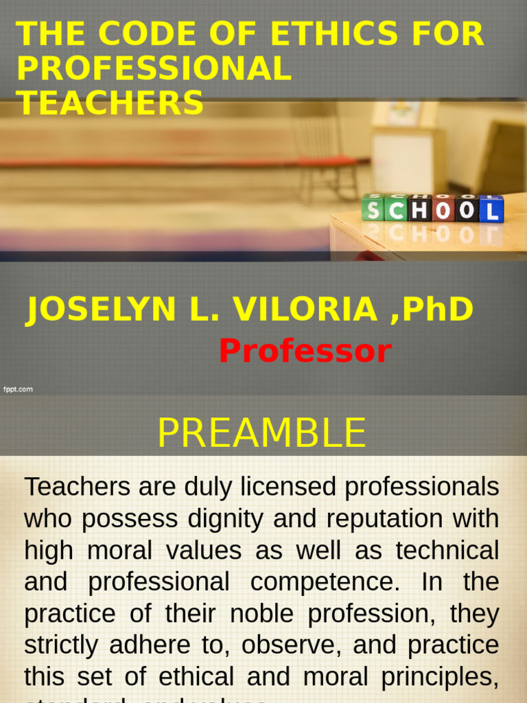 Prof Ed Code of Ethics | PDF | Teachers | Profession