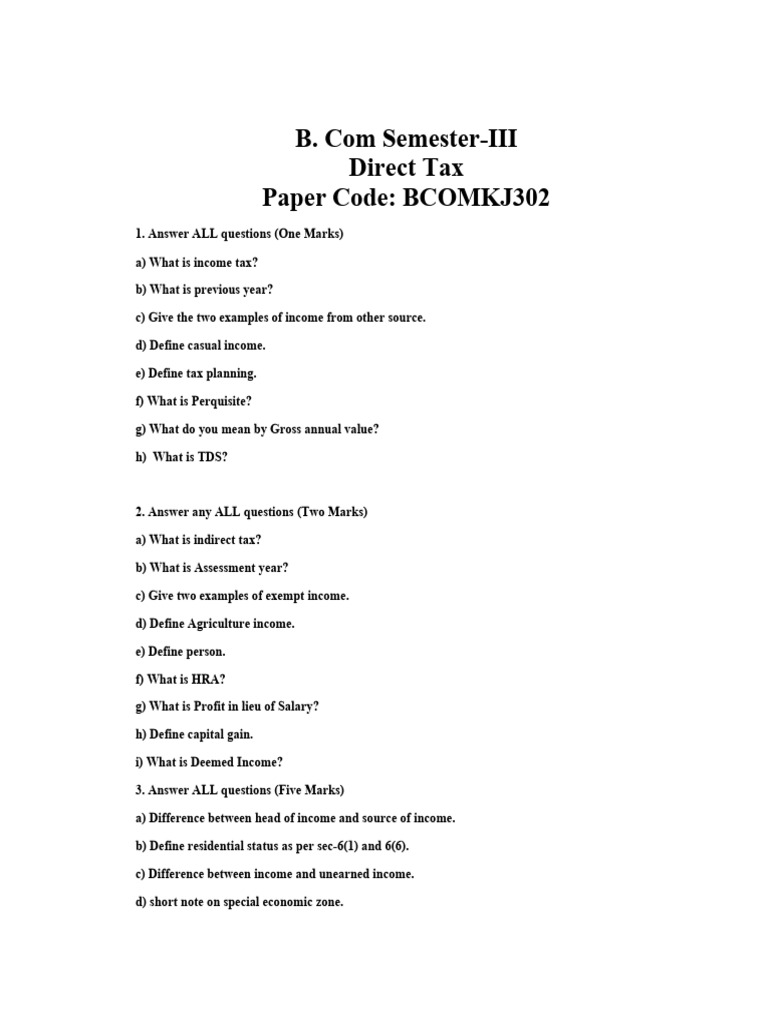 Direct Tax | PDF