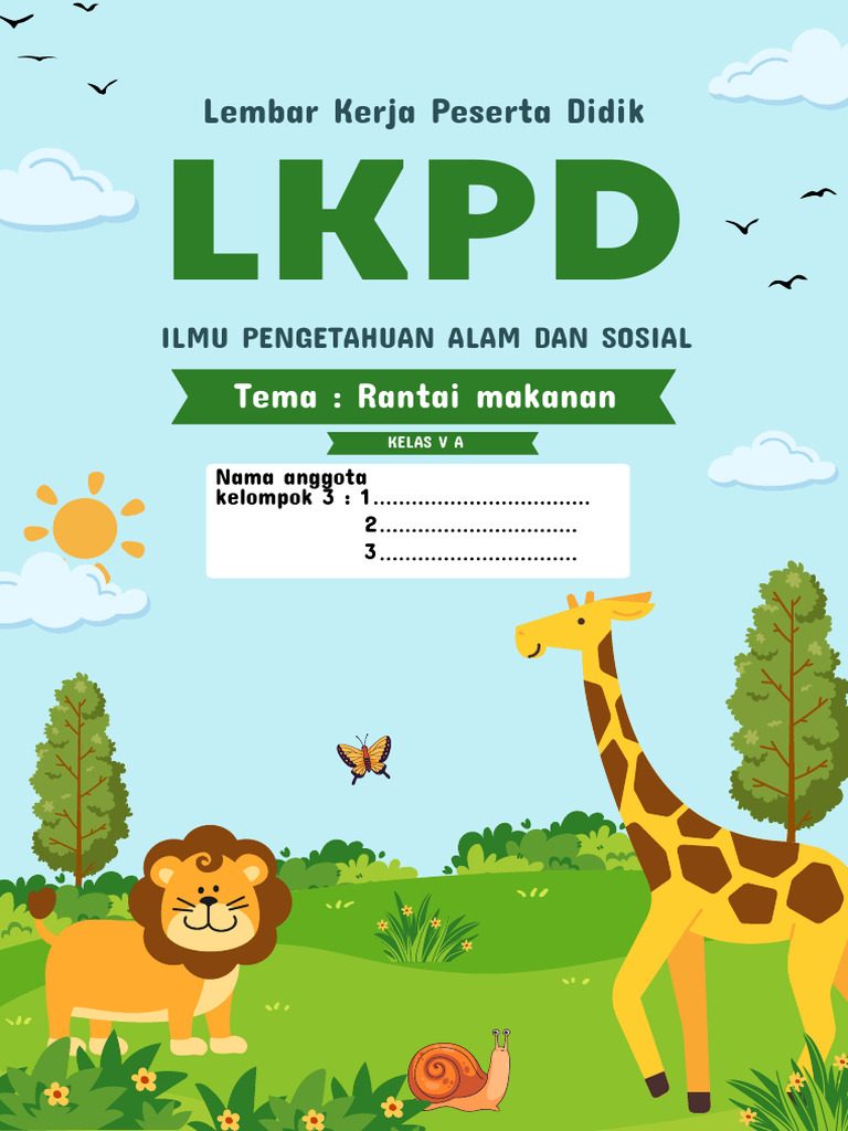 Sampul LKPD IPA Habitat Hewan Biru dan Hijau Ilustrasi Dokumen A4 ...