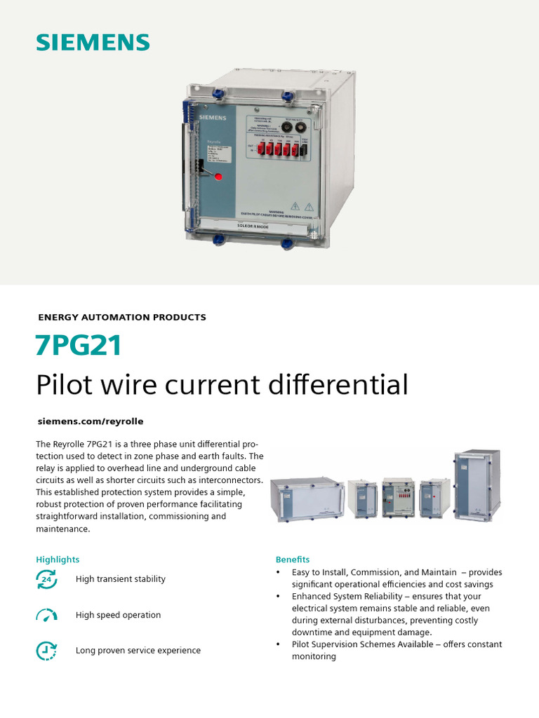 Reyrolle 7PG21 Pilot Wire Protection Relay | PDF | Relay | Transformer