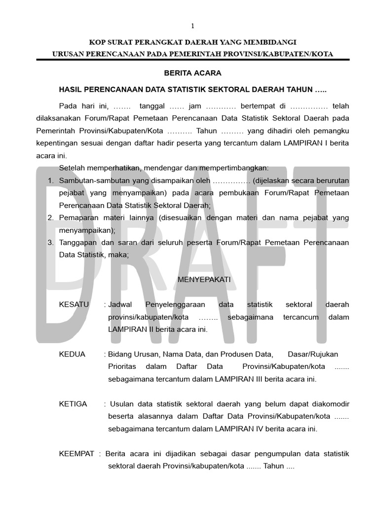 Hasil Perencanaan Data Statistik Daerah | PDF