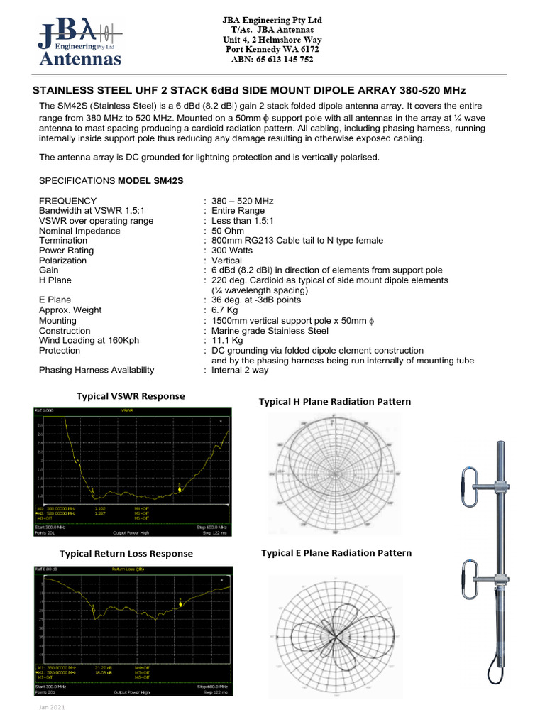 Stainless Steel UHF Dipole Antenna Array | PDF