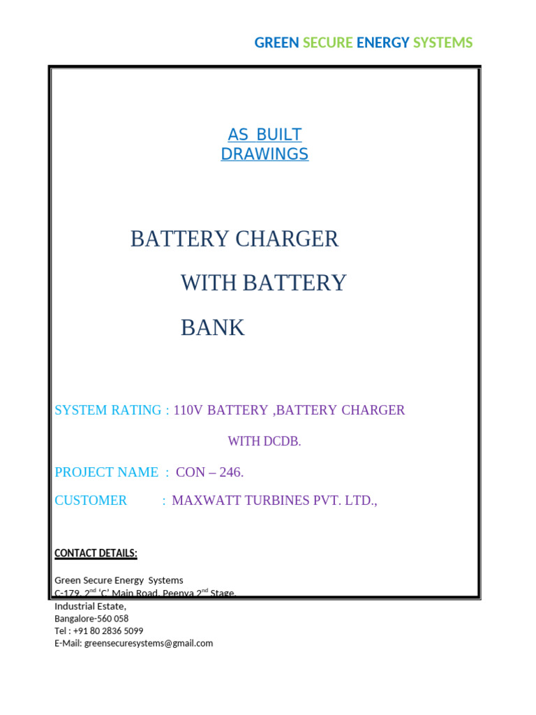 110V Battery Charger System Overview | PDF | Mains Electricity ...