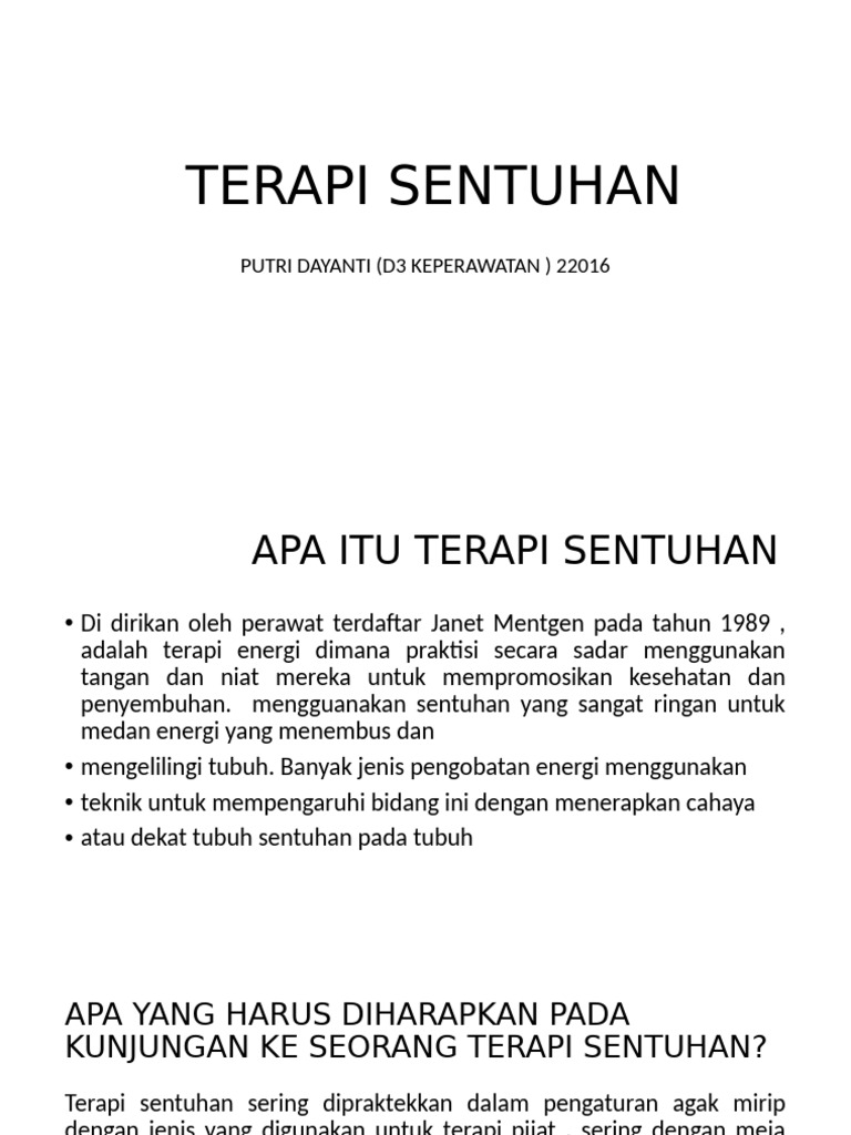 Healing Touch Atau Terapi Sentuhan | PDF