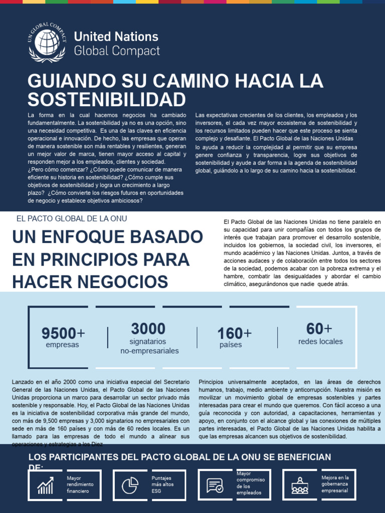 UNGC Value Proposition Brochure English Local 8x11 Spanish 1 | PDF ...