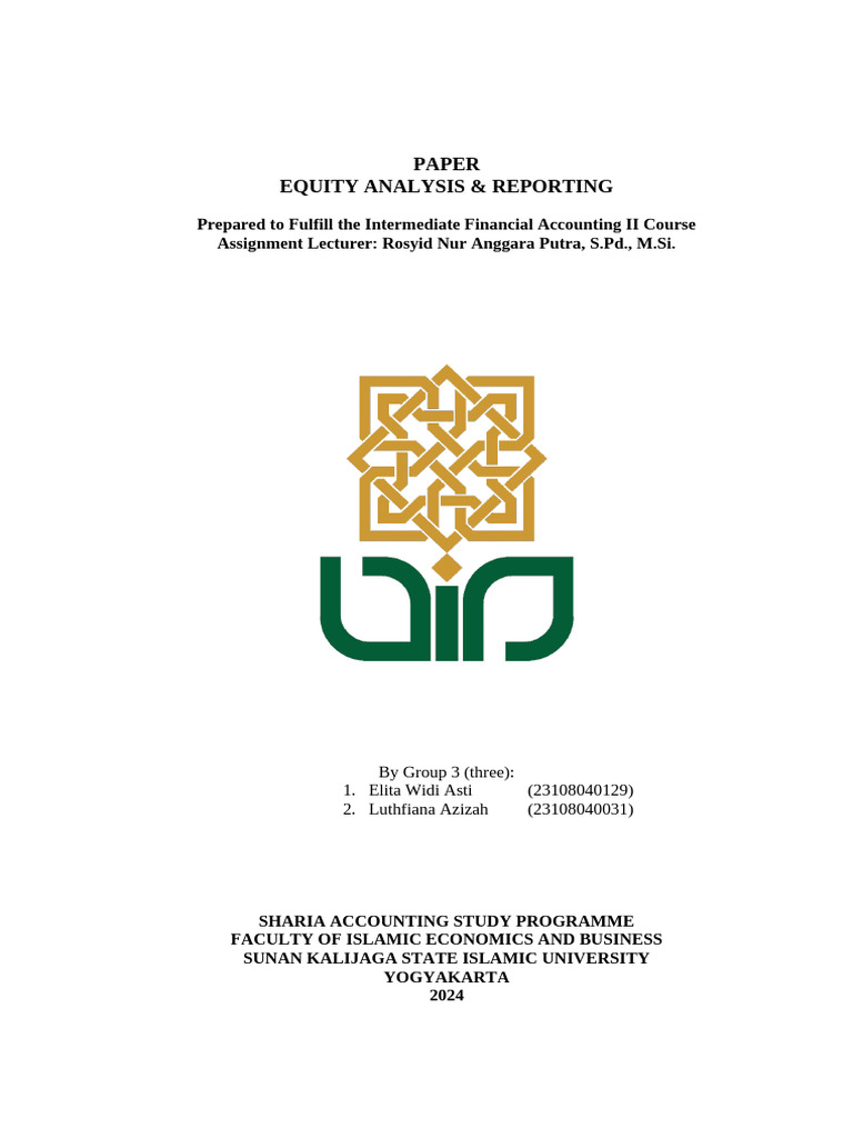 Paper Akm 2 (Equity) Kelompok 3 | PDF | Treasury Stock | Equity (Finance)