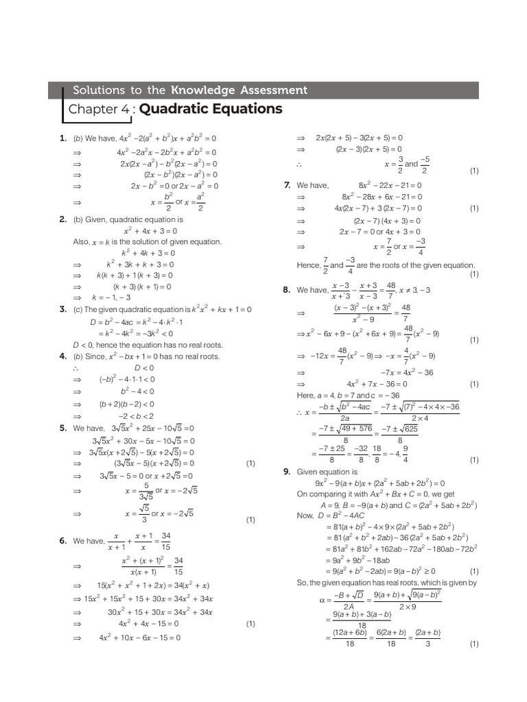I SucceedMath10thStandardCh4 | PDF | Algebra | Mathematics