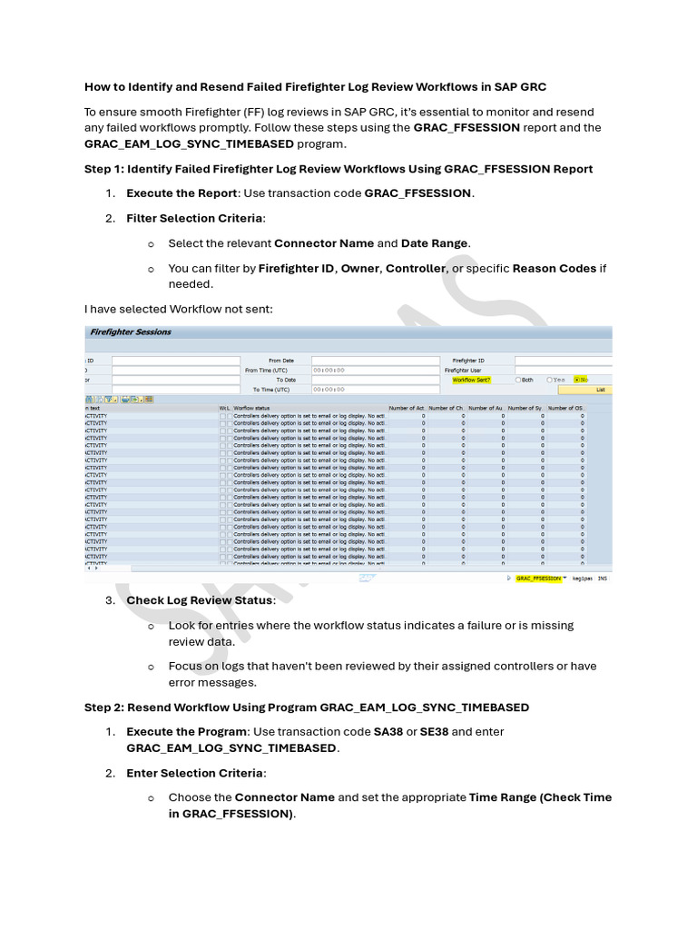 Resending Failed Firefighter Workflows | PDF