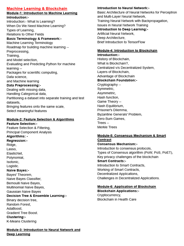 Machine Learning & Blockchain Overview | PDF | Software Testing ...