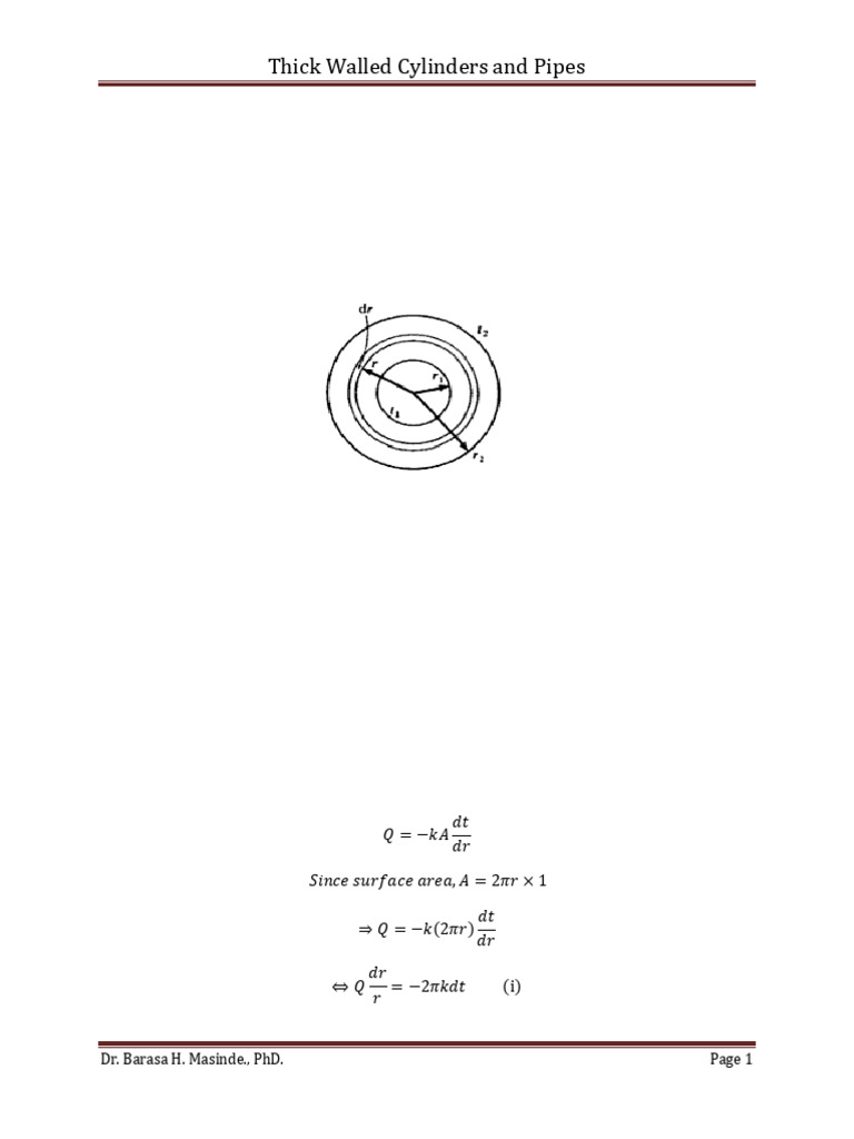 Thick Walled Cylinders and Pipes | PDF