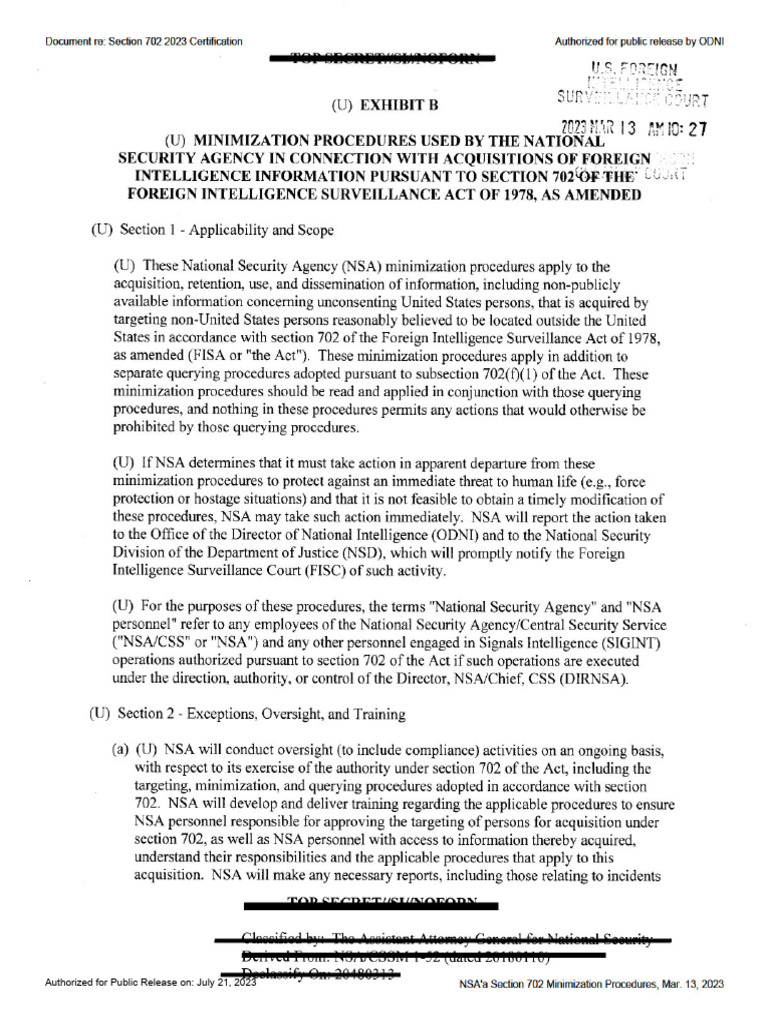 NSA Section 702 Minimization Procedures | PDF | National Security ...