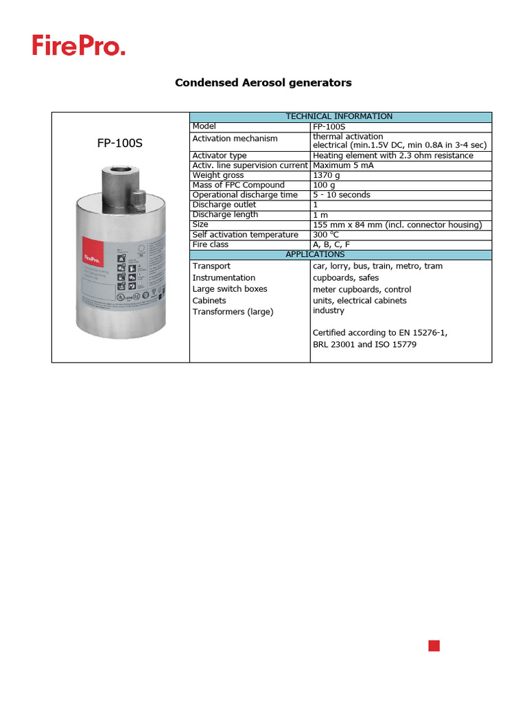 Condensed Aerosol Generators | PDF