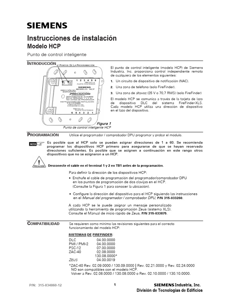 Instalación del HCP de Siemens | PDF | Fuente de alimentación ...
