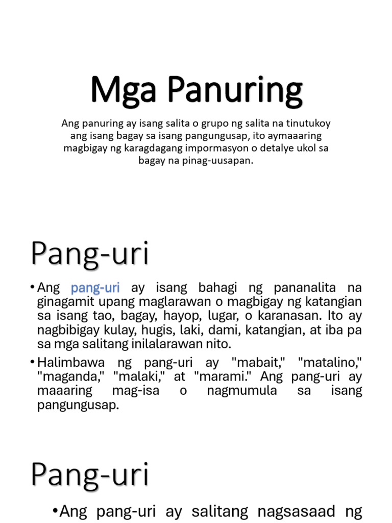 Mga Panuring | PDF