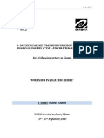  Project Proposal Formulation and Grants Management Training  -Evaluationt Report, (Sept. 2010)