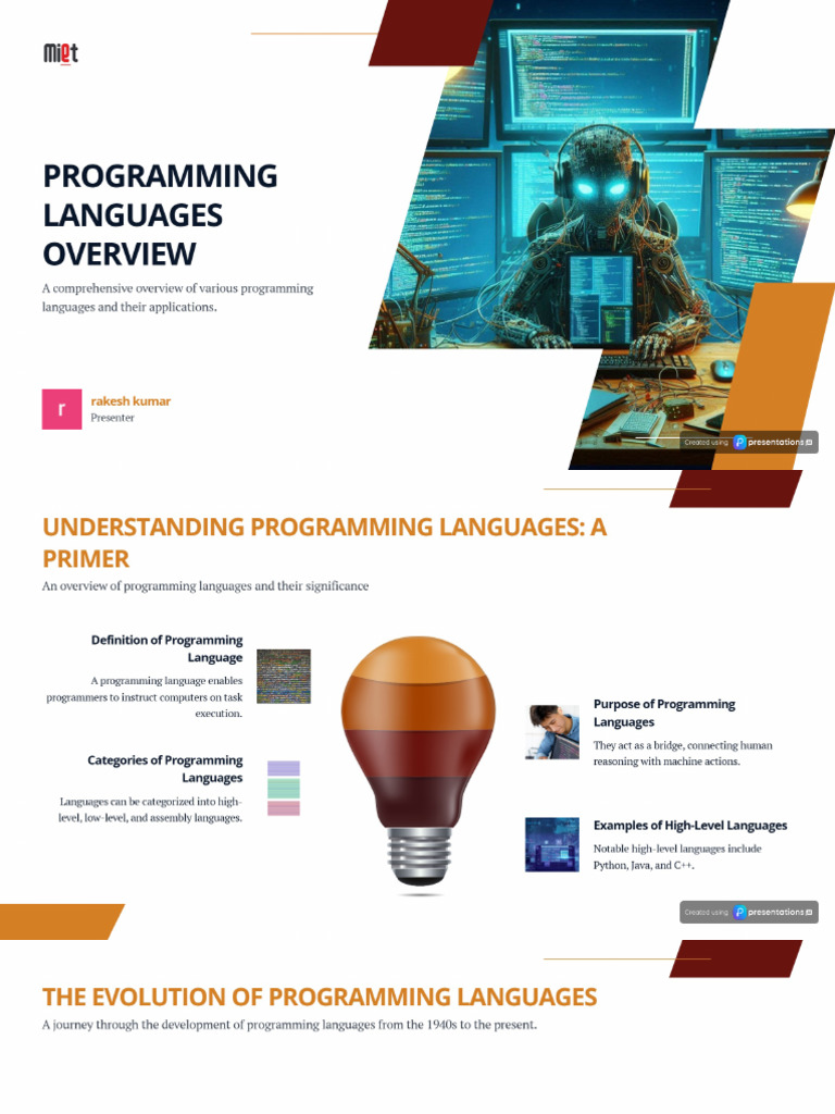 Programming Languages Presentation | PDF
