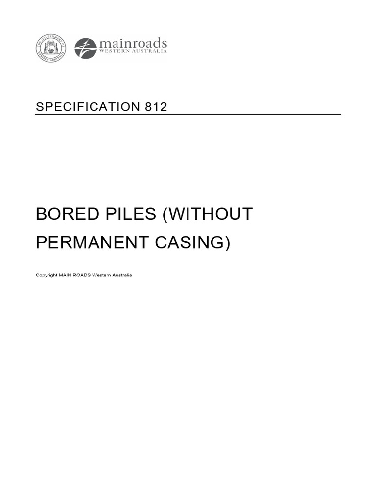 Bored Piles Specification 812 Guide | PDF | Deep Foundation | Welding