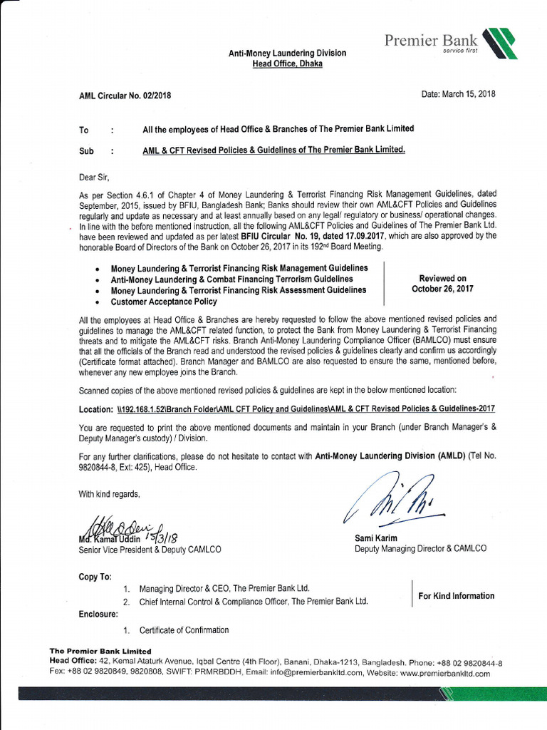 02. AML Circular No. 02-2018- AML&CFT Policies & Guidelines-Revised ...