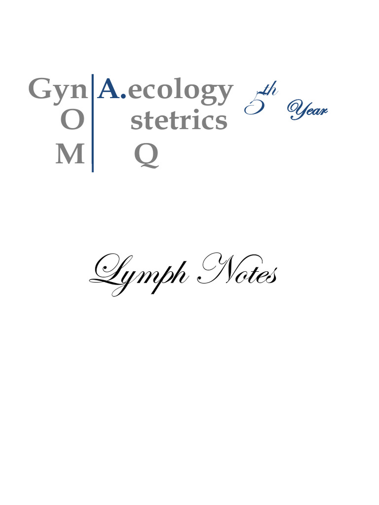 2nd Edmph Notes (Gyn & Obs - MCQ) | PDF