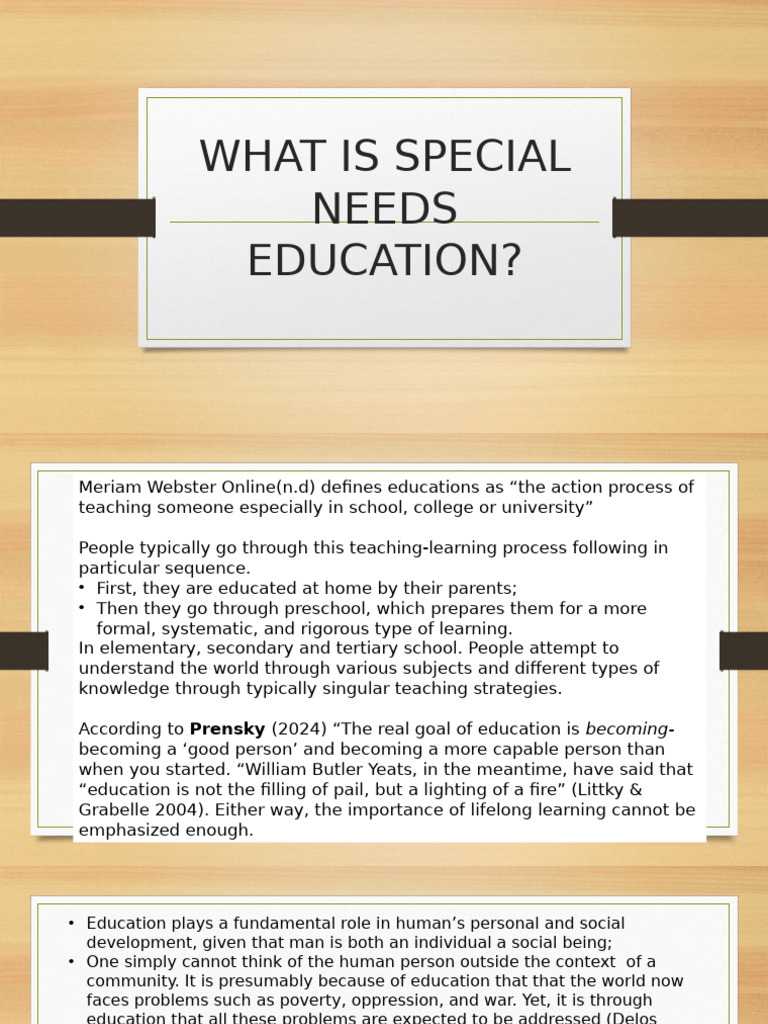 What Is Special Needs Education Rakkis Report | PDF | Disability ...