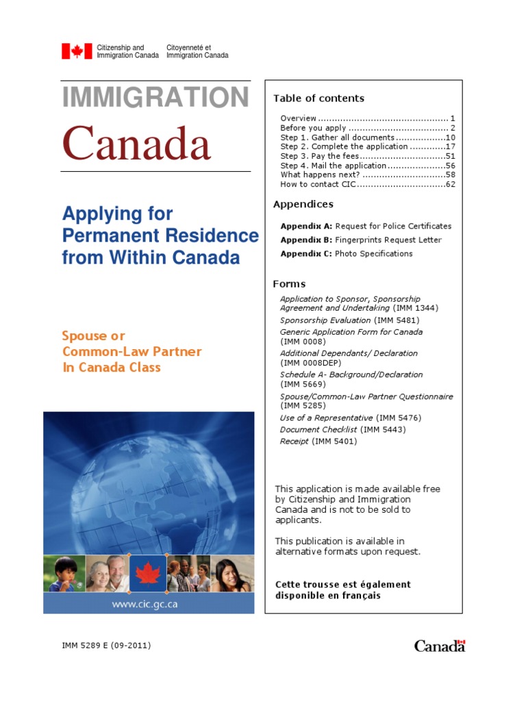 Canada Spousal Sponsorship Guide | PDF | Permanent Residence (United ...