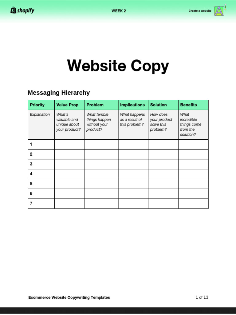 Website Copywriting Template | PDF | Copywriting | Human Communication