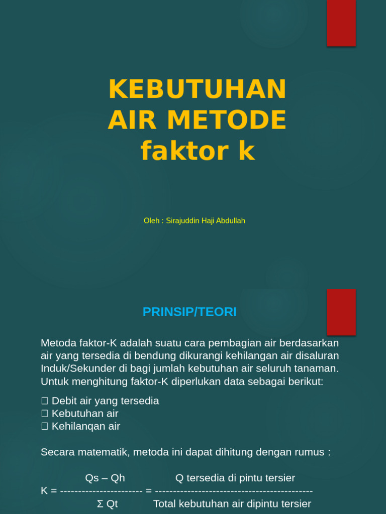 Metode Faktor-K untuk Irigasi | PDF