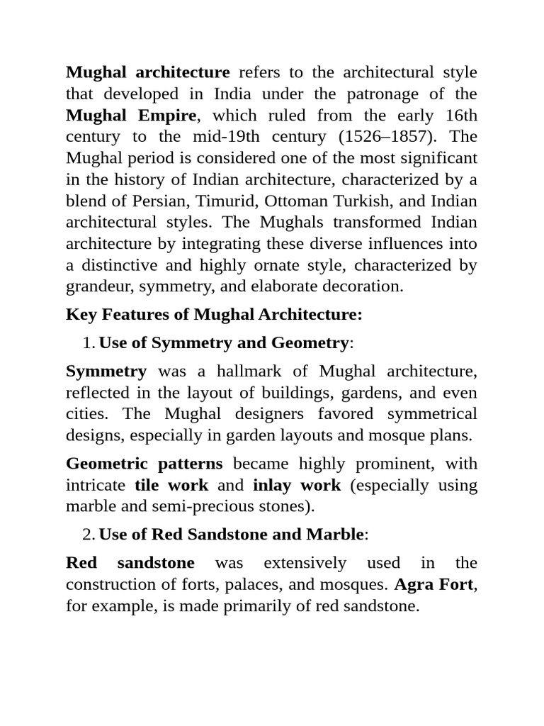 Mughal architecture | PDF | Mughal Empire | Architectural Design