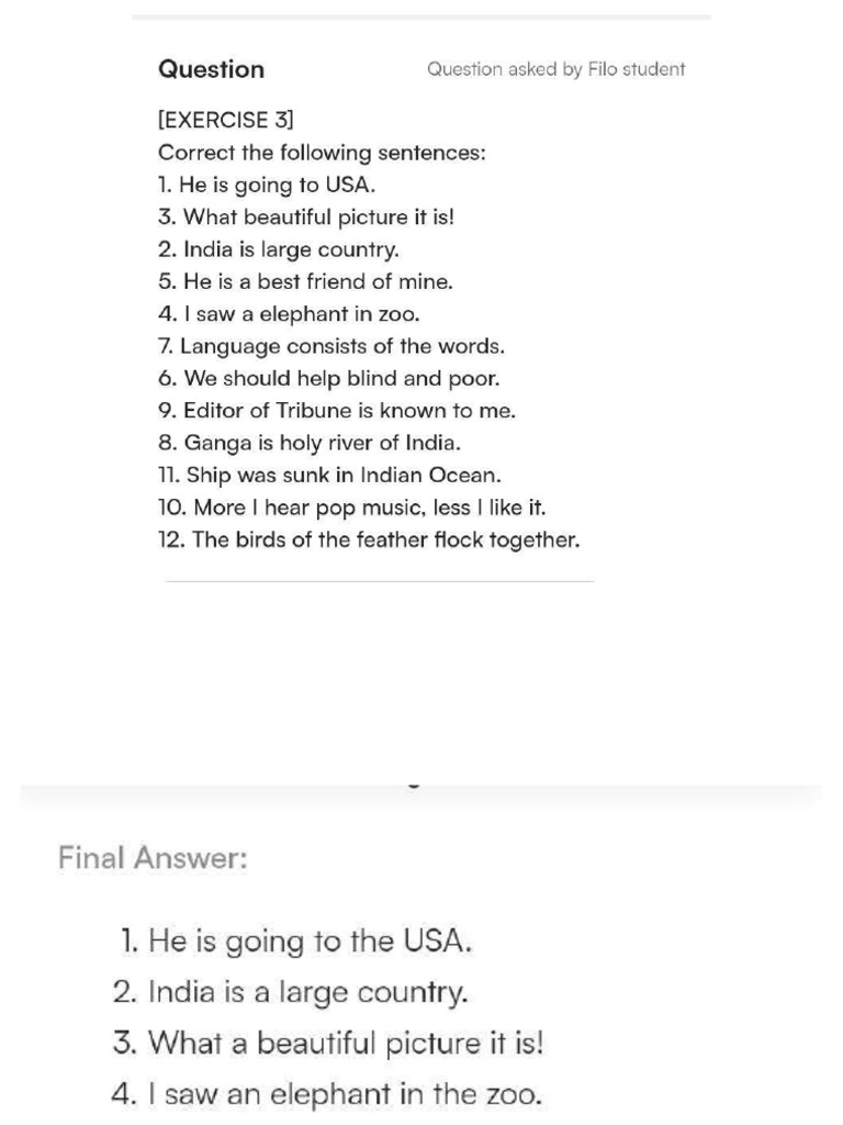 Sentence Correction Exercise by DR - Rashmi Vajpayee (Assistant ...