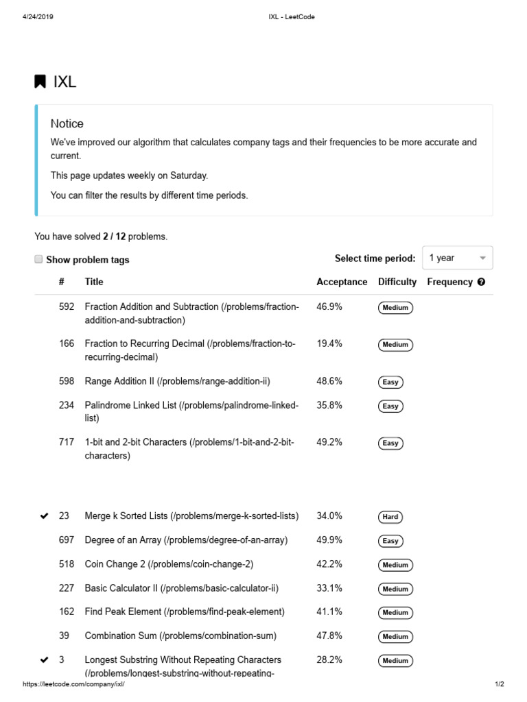 IXL (@study - Cloud) - LeetCode | PDF | Computer Programming | Arithmetic