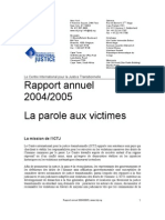 Le Centre International Pour La Justice Transitionnelle Rapport Annuel 2004/2005