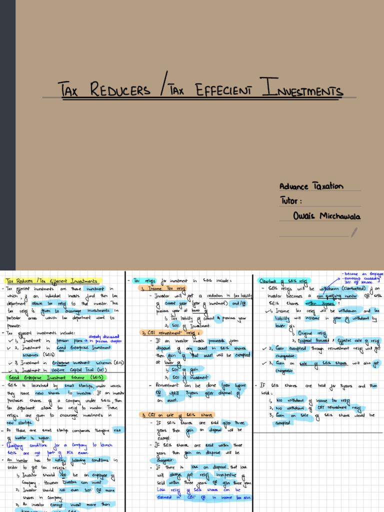 Tax Reduction Strategies for Investors | PDF | Taxes | Money