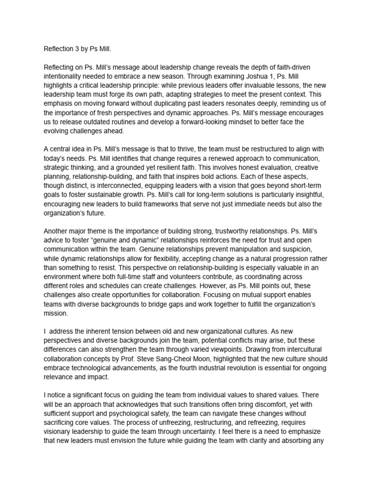Reflection 3 | PDF | Leadership | Social Psychology