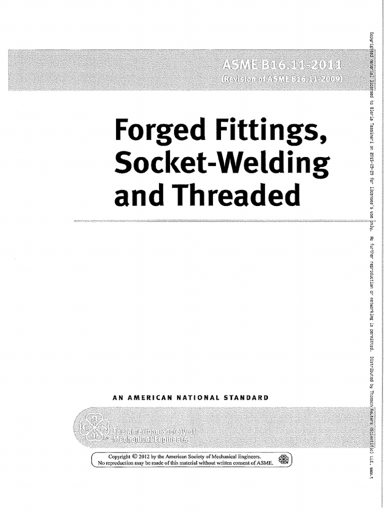 Asme B16.11 - 2011 | PDF