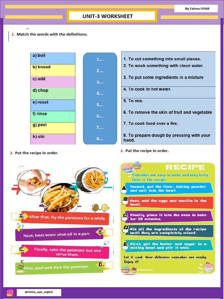 Unit-3 Worksheet by Fatma Uyar | PDF