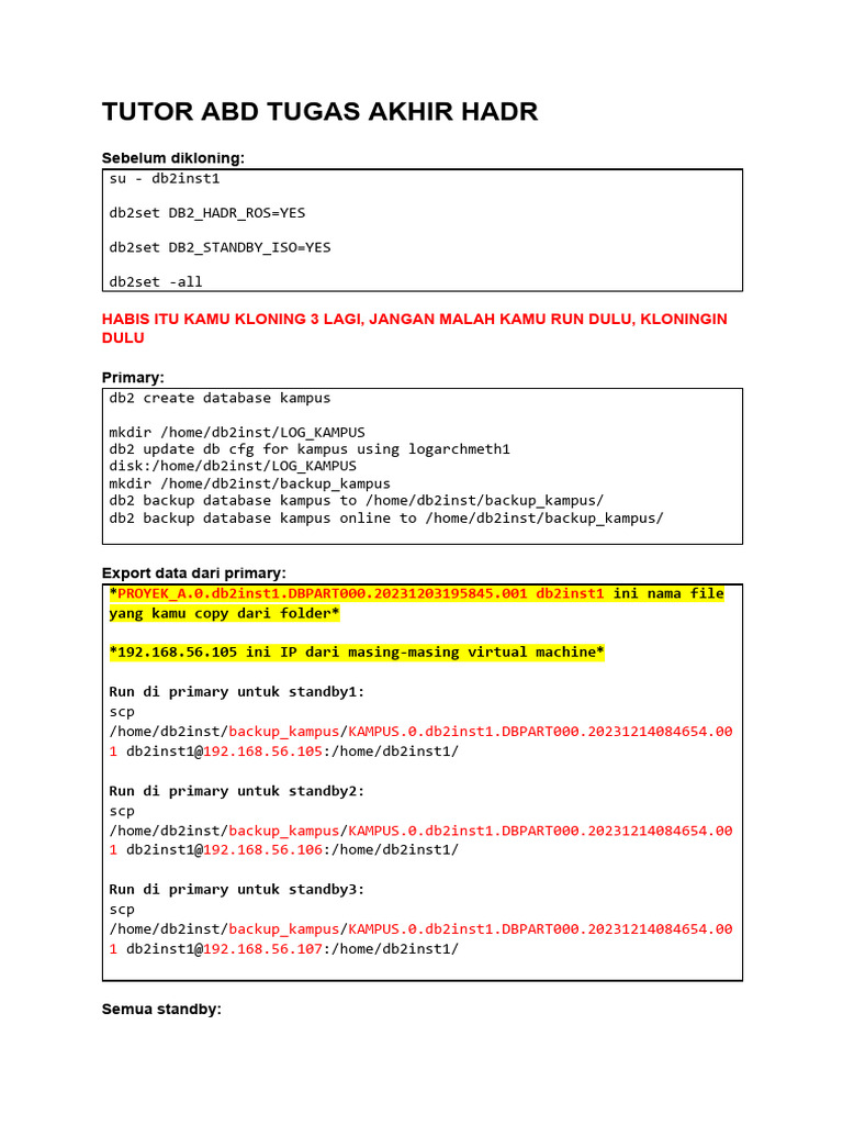Panduan HADR DB2 untuk Database Kampus | PDF | Ibm Db2 | Databases