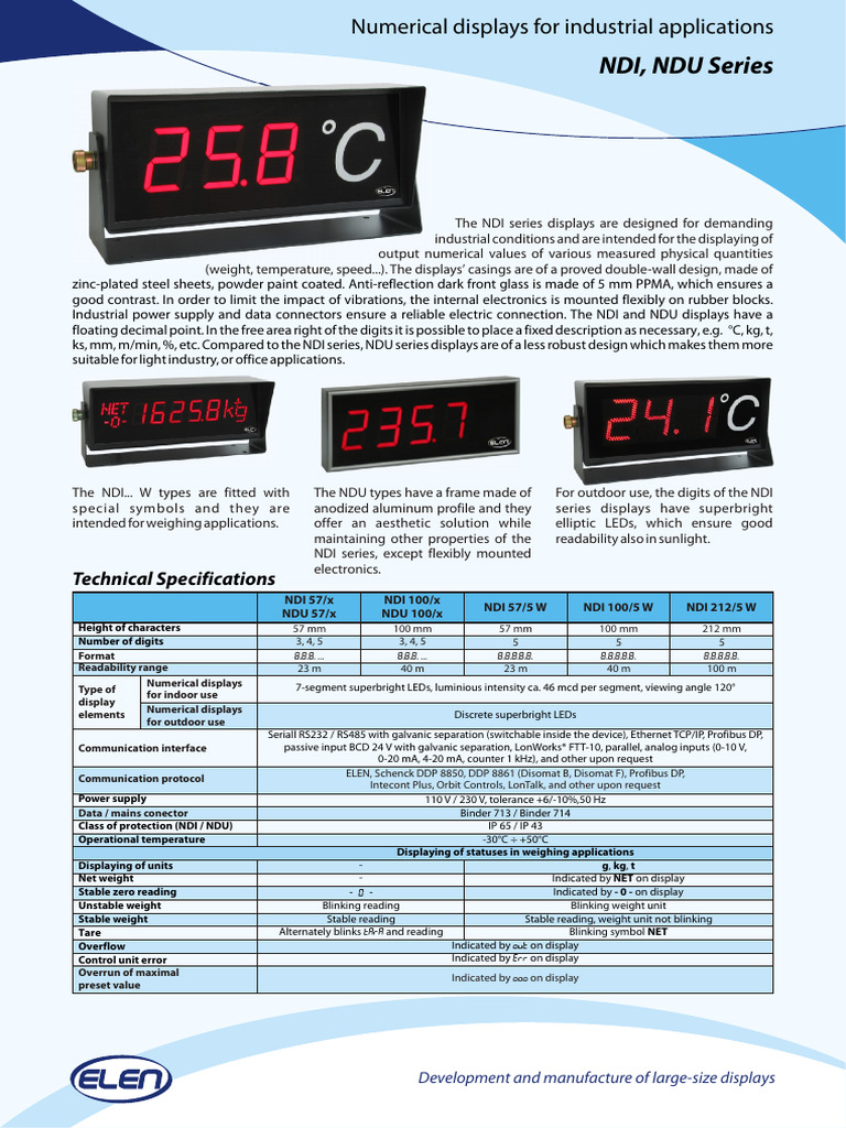 Datasheet Displays Ndi Ndu - en | PDF | Electrical Connector ...