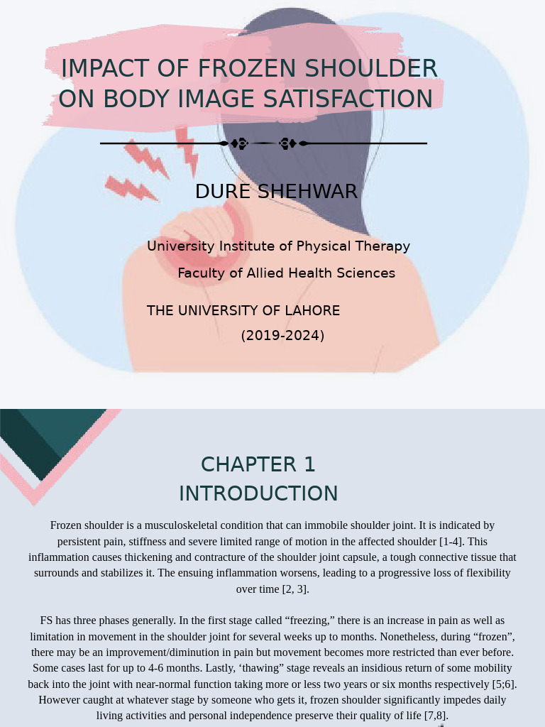 Impact of Frozen Shoulder on Body Image | PDF | Body Image | Clinical ...