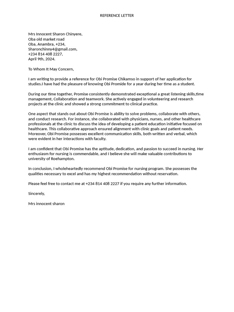 reference letter | PDF