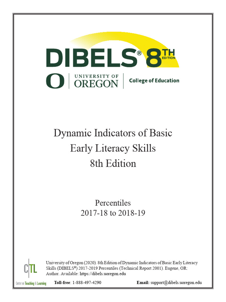 DIBELS8 Percentiles 2020 | PDF