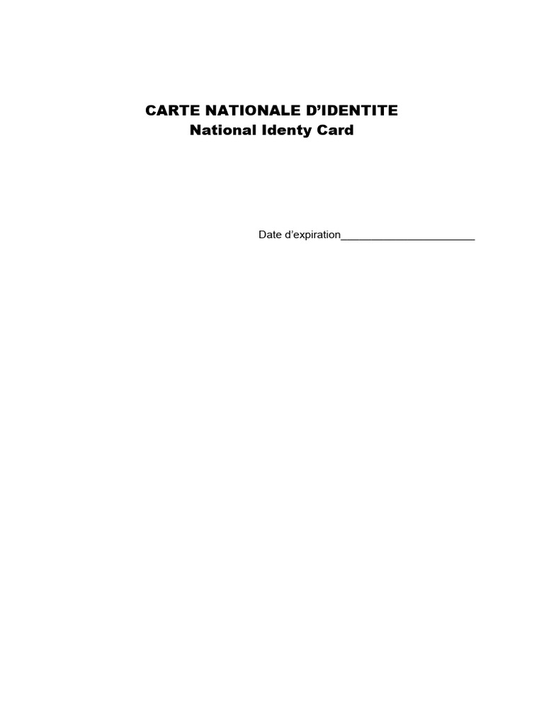 Modèle de Carte d'Identité Camerounaise | PDF