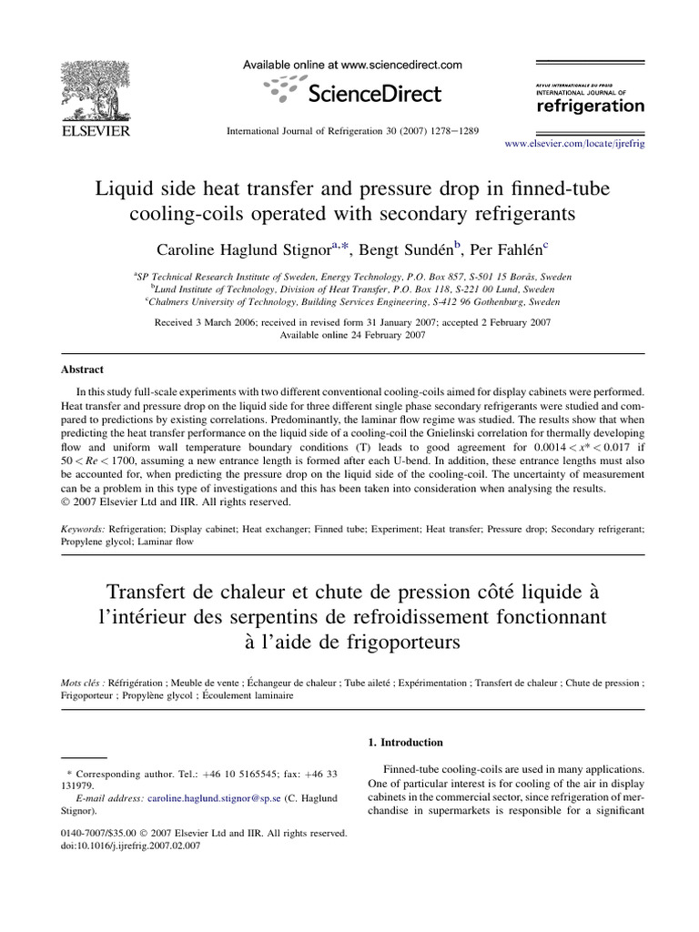 Liquid Heat Transfer in Finned-Tube Coils | PDF | Heat Transfer | Heat