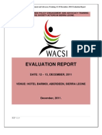 Policy Advocacy and Engagement Post Training Evaluation Report - Sierra Leone ( December, 2011)